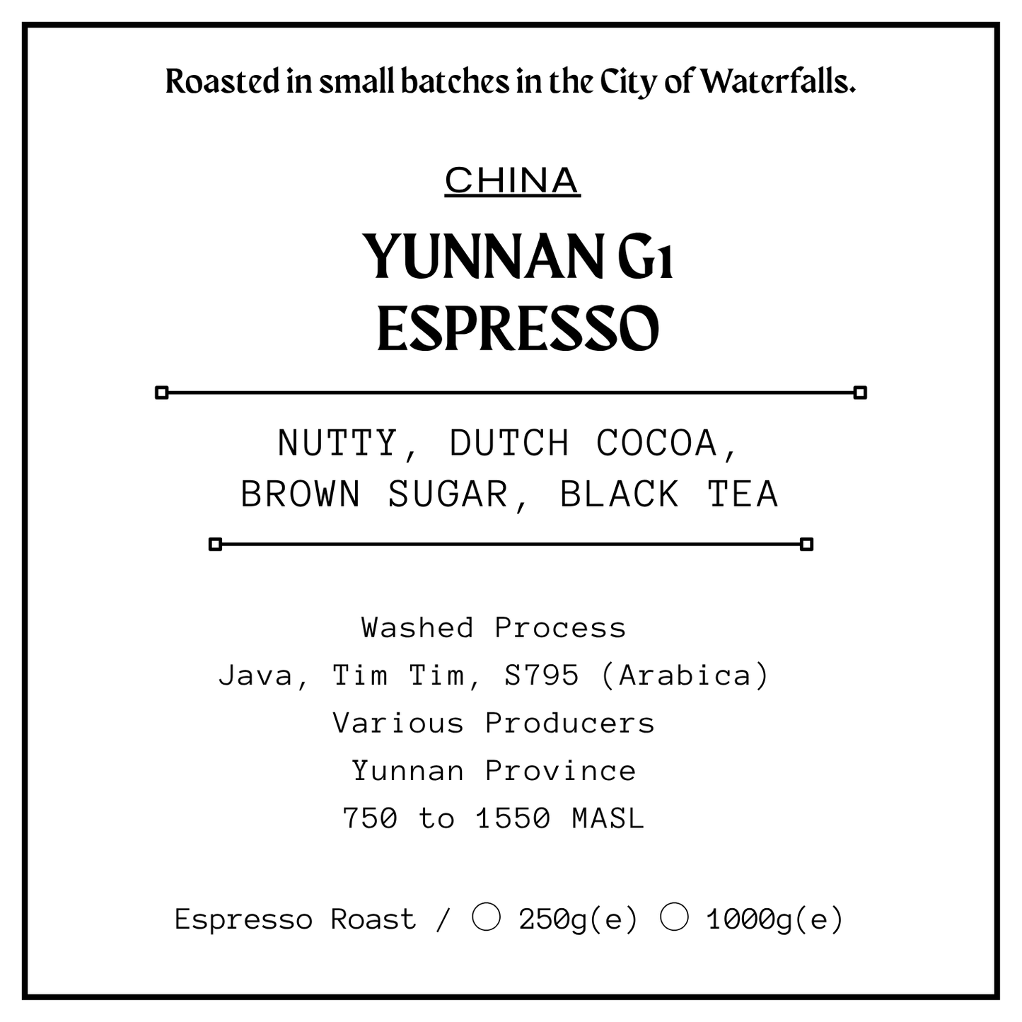 Yunnan G1 Espresso