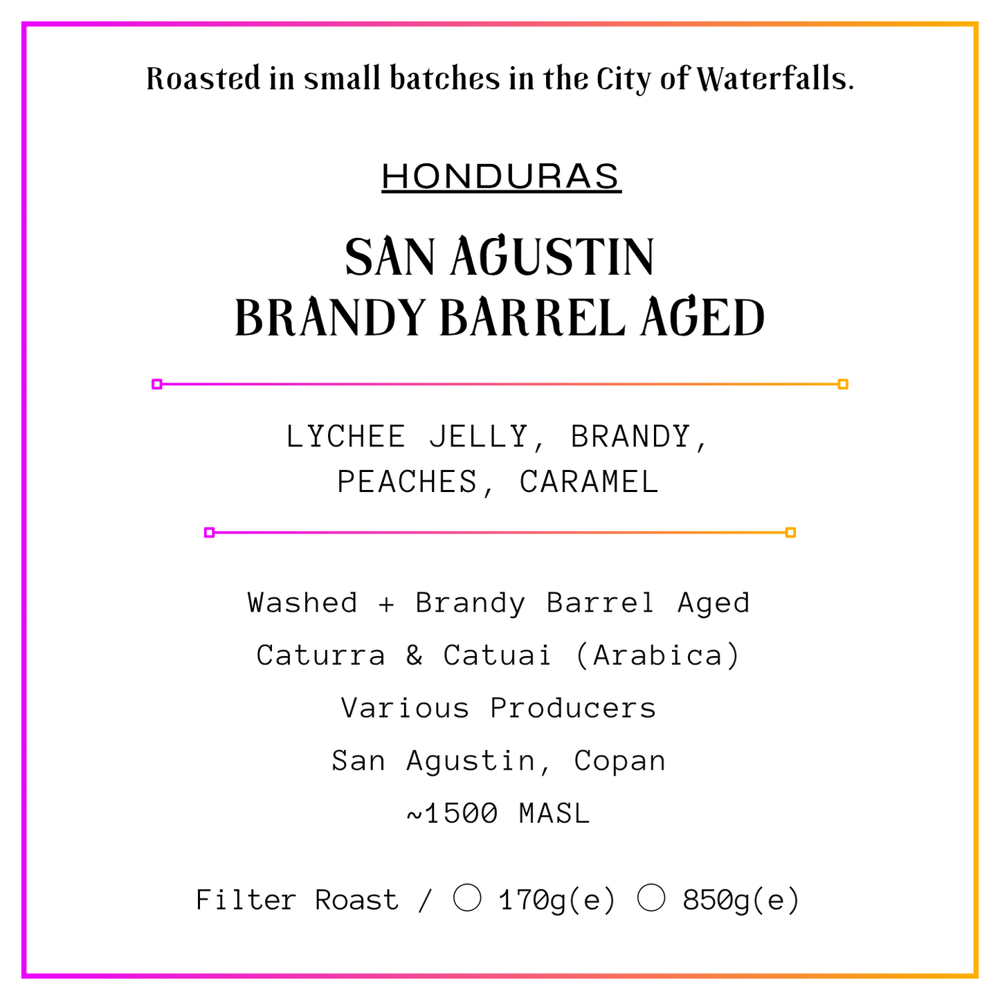 San Agustin Brand Barrel Aged